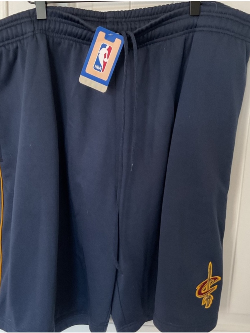 NBA Black Athletic Shorts with Blue Logo Accent